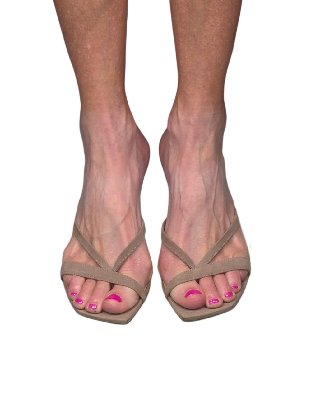 JIMMY CHOO Maelie 70 Strappy Mule Sandal In Taupe/Gray Suede - Picture 2 of 14
